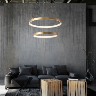 Nova Luce 8100281 LEON LED Pendelleuchte 2-flammig 3000K Blattgold