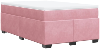 vidaXL Boxspringbett mit Matratze Rosa 120x190 cm Samt 3285274