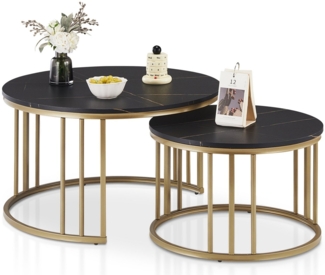 Ofcasa Couchtisch Industrieller Runder Wohnzimmertisch, Sofatisch Set