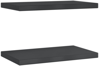 vidaXL Wandregale 2 Stk. 50x30x3 cm Schwarz Edelstahl 30294