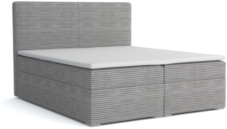 Deine Möbel 24 Boxspringbett LOFT III Boxspring Komplettbett Polsterbett Bonellfederkernmatratzen (Schwarz Graphit, 3-St, Boxbett Cord Cord-Samt 120x200 140x200 160x200 180x200 200x200), inkl. Bettkasten Topper Matratzen H3 H4 Beige Creme Grau