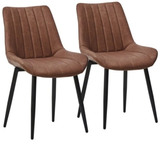 Ofcasa Esszimmerstuhl Küchenstuhl mit Rückenlehne (2er Set), Polsterstuhl aus Kunstleder