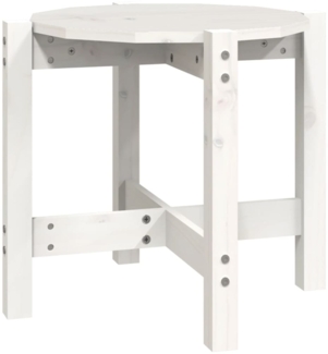 Couchtisch, Sofatisch Weiß Ø 52,5x45 cm Massivholz Kiefer