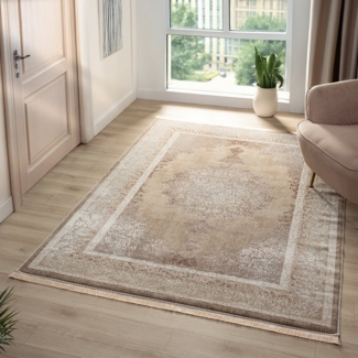 Vimoda Orientteppich Salsa, moderner orientalischer Klassiker Look, Rechteckig, Höhe: 14 mm, Teppich kurzflor modern, dicht, weich, Wohnzimmer, Schlafzimmer