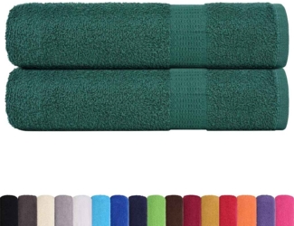 vidaXL Duschtücher 2 Stk. Grün 70x140 cm 360 g/m² 100% Baumwolle 136857