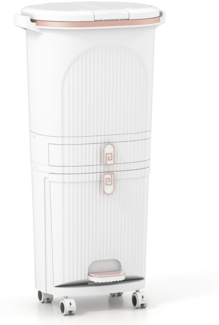 42L Küchenmülleimer mit Deckel 3-stufiger Sortiermülleimer mit 2 abnehmbaren Behältern Weiß