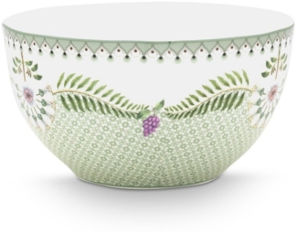 PiP Studio Schale Lily&Lotus Tiles Light Green Bowl 15cm, Porzellan, (Schüsseln & Schalen)