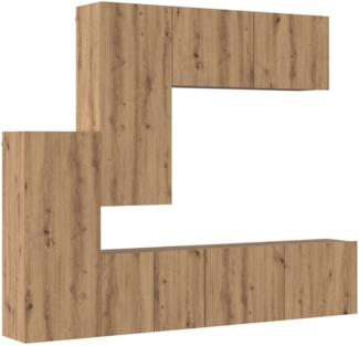 vidaXL TV-Wandmöbel Wandmontiert 5 pcs Artisan-Eiche Holzwerkstoff 3402777