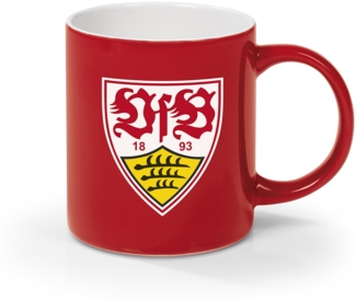 VfB Stuttgart Kaffeebecher - 350 ml - rot/weiß mit Logo