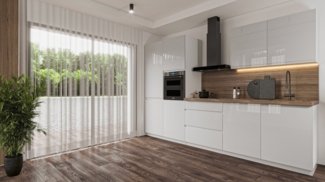 ROYAL24_MARKT Küchenzeile K57-G320 - Aspen - Design, das positive Energie verleiht, (Komplett Set), Edles Design - Top Material - Hochwertig.