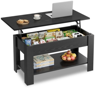 WLIVE Couchtisch Höhenverstellbar und Ausziehbar, Couchtisch Holz mit Stauraum (Wohnzimmertisch für Wohnzimmer, Büro, 1 Tisch), 98 x 48 x 46 cm