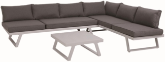 Sitzgruppe verstellbar Eckbank inklusive Polster mit Couchtisch Metallgestell