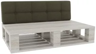 Gutekissen® Palettenkissen Gesteppte Kissen mit Knöpfen, Palettenauflagen Sitzkissen Rückenlehne Gesteppt PFG (Rückenlehne 120x40, Dunkelgrün)