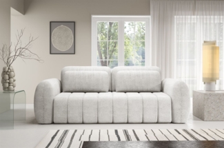 Sofa 3-Sitzer mit Schlaffunktion CARIA in Stoff Quelle Weiss