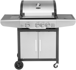 Justus Gasgrill "Ares 3 SU", 3+1 Brenner, Stahl silber, 112 x 57 x 122 cm