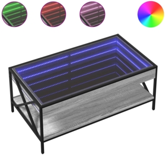 vidaXL Couchtisch mit Infinity-LED Grau Sonoma 90x50x38 cm 847710