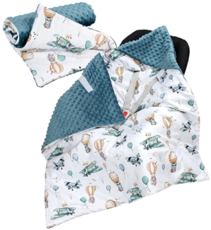 Einschlagdecke 2er SET Baby Einschlagdecke 85x85 für Autositz Babyschale Decke Minky, TupTam
