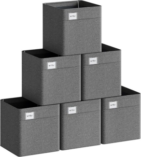 Woltu Aufbewahrungsbox (6 St), mit Griffen, Stoffbox Aufbewahrung, Regal Einsatz, Dunkelgrau