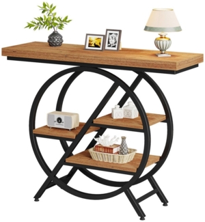 Tribesigns Konsolentisch 100 cm Eingangstisch mit 4-stöckiger regal, Flur Sofatisch
