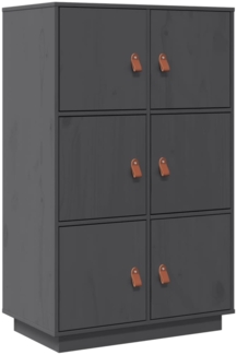 Highboard Grau 67 x 40 x 108,5 cm Massivholz Kiefer [820174]