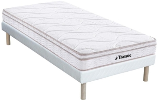 Vente-unique - Federkernmatratze-Bettgestell-Set - 90 x 200 cm - 3 Zonen - Memory Schaum - Stärke 20 cm - WOLKENTANZ von YSMÉE