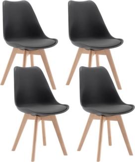 Woltu Esszimmerstuhl (Set, 4 St), Polsterstuhl Bezug Kunstleder, Massivholz