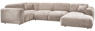 Ecksofa Cloud aus Chenille-Stoff Links, Natur