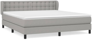 vidaXL Boxspringbett mit Matratze Hellgrau 160x200 cm Stoff 3126573