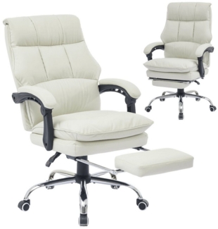 SeedWave Bürostuhl Office Chair mit 155° Verstellbare Rückenlehne und Synchrone-Armelehne, Bürostuhl mit Fußstütze und PU-Leder, Schreibtischstuhl