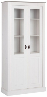 loft24 Standvitrine Tommy Vitrine, Kiefer Massivholz, Landhaus, 2 Glastüren, Höhe 180 cm