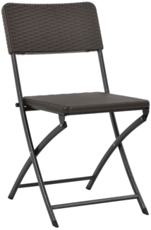 vidaXL Klappbare Gartenstühle 2 Stk. HDPE und Stahl Braun 44551