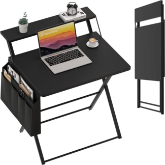 Klappbarer Schreibtisch 80 cm Schwarz Regal Aufbewahrungstasche