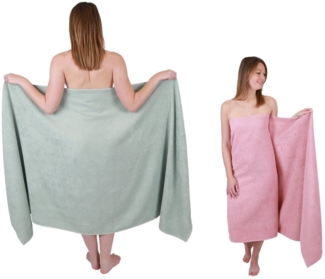 Betz Badetuch 2 Stück Badetücher groß XXL Berlin 100 x 200 cm Badetuch Saunatuch, 100% Baumwolle (2 Badetücher, 2-St), Farbe Jade-Lotus