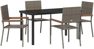 vidaXL Garten Essgruppe 5 pcs Grau Poly Rattan 3379711