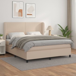 Boxspringbett Matratze Cappuccino-Braun 180x200 cm Kunstleder (Farbe: Braun)