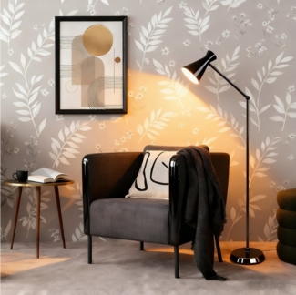 OTTO home Stehlampe Renell, ohne Leuchtmittel, Minimalistisch, Schwarz, E27, ideal zum Lesen, individuell einstellbar