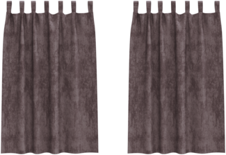 vidaXL Samtvorhänge 2 Stück mit Ösen Braun 175x140 cm 4107729