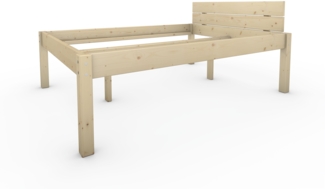 Pfostenbett Massivholzbett (Fichte) "Daybett" 160 x 210 cm 58 cm Holzbett 300kg