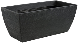 Dehner Blumentopf Blumenkasten Rillei, 80 x 40 x 34 cm, Kunststoff, Blumenkasten für Außen, robust, stilvoll und vielseitig