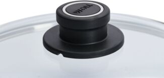 WOLL Glasdeckel Diamond Lite Safety Ø 30 cm Sicherheitsglas Edelstahlrand Dampfentlüftung Alle Herdarten hitzebeständig bis 250 °C & spülmaschinenfest