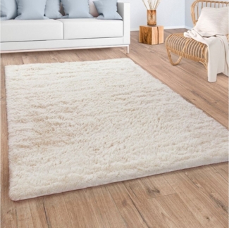 Paco Home Hochflor-Teppich Silky 591, rechteckig, Höhe: 37 mm, Uni-Farben, besonders weich und kuschelig