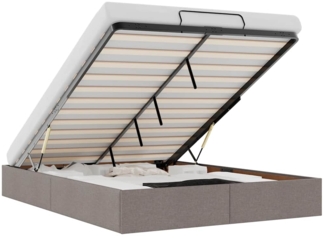 vidaXL Ottoman-Bett ohne Matratze Taupe 140x200 cm Stoff 3310886