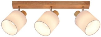 ZMH Deckenleuchte 3 Flammig Deckenstrahler Vintage Deckenspot Schwenkbar, ohne Leuchtmittel, Stoffschrim Modern für Wohnzimmer Schlafzimmer Küche