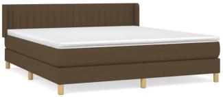 vidaXL Boxspringbett mit Matratze Dunkelbraun 180x200 cm Stoff