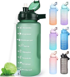 2L Trinkflasche BPA Free Sport Wasserflasche mit Zeitmarkierung, Auslaufsicherer