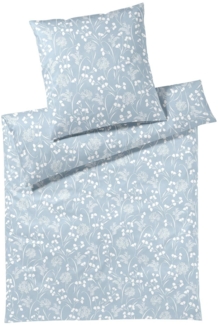 Elegante Interlock Jersey Bettwäsche Bonjour 3592-2 bleu 135x200