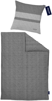 Hechter Paris Bettwäsche Renforce 0041306 LÄNGSSTREIFEN, silber/grau, 1x 135x200 cm + 1x 80x80 cm