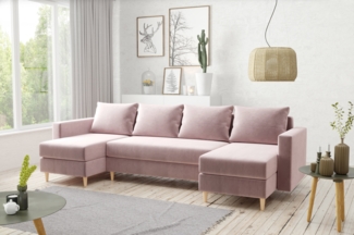 AX LIVING Sofa U Form mit Schlaffunktion Wesly U 290 cm Lila – Stil & Komfort