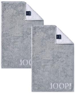 JOOP! Handtuch 2 Stück Joop! Gästetuch Classic Silber Grau 1600-76 30x50, Walkfrottier, 100% Baumwolle