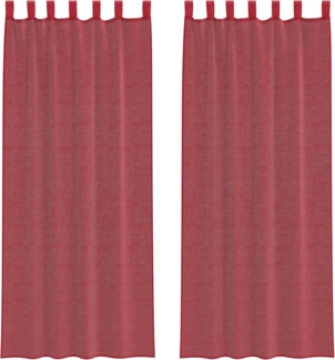 vidaXL Voile Vorhänge mit Schlaufen 2 Stk. Weinrot 140x260 cm 4102340